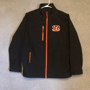 NFL Cincinnati Bengals G-III Softshell Fleece Lined Jacket Mens L XL Black